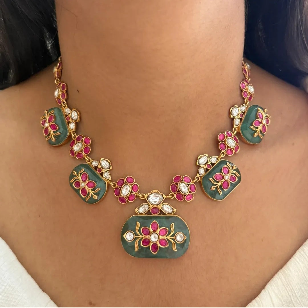 Fluorite Floral Necklace