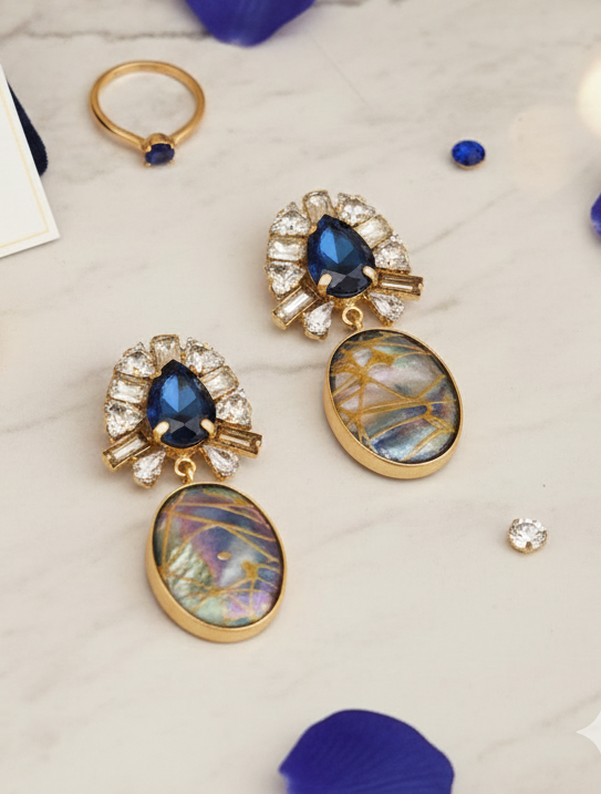 ✨ The Empress Oval Drop Earrings by Jalparee