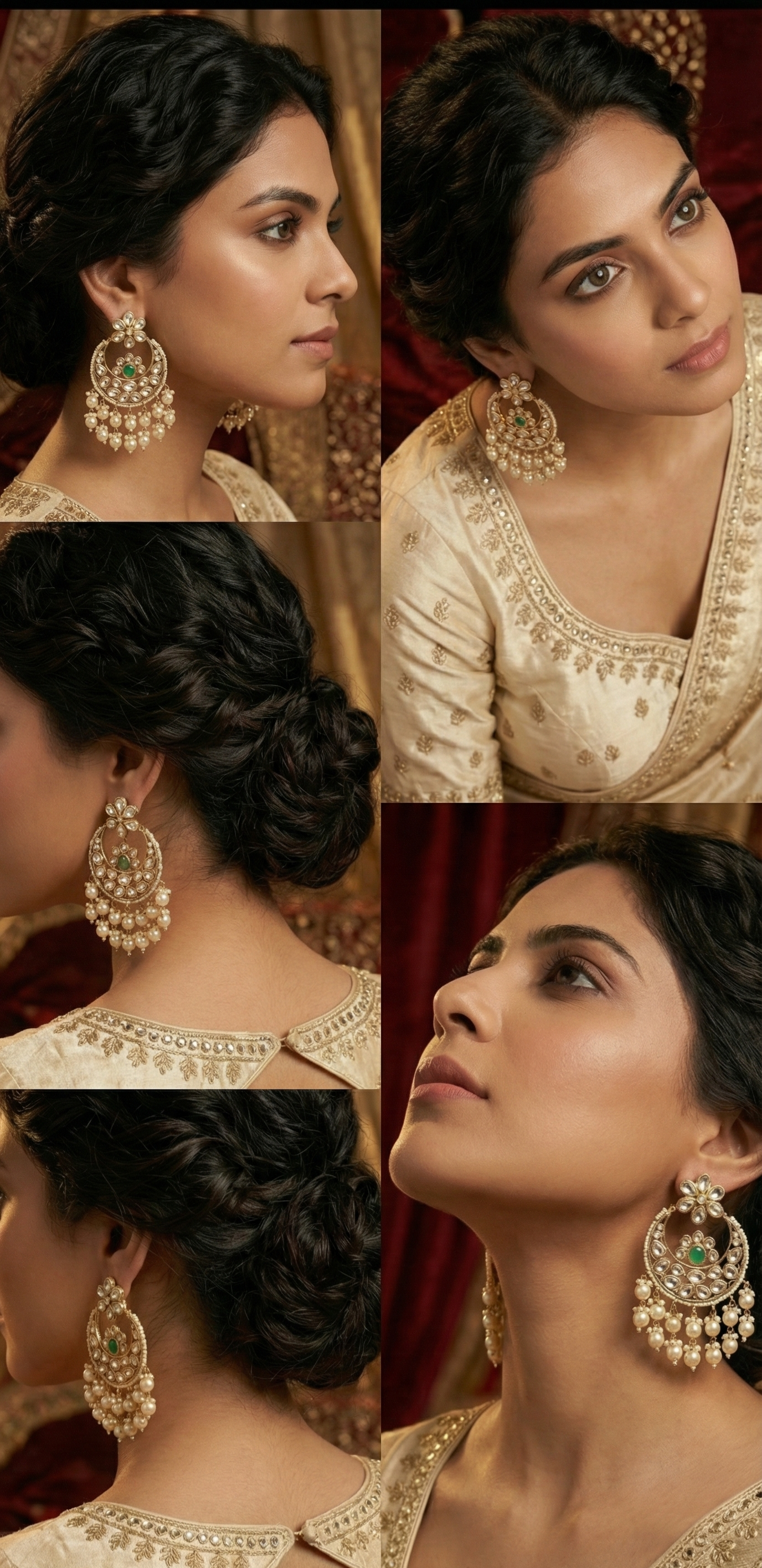 The Emerald Mehtab Chandbalis – Polki & Pearl Drop Statement Earrings
