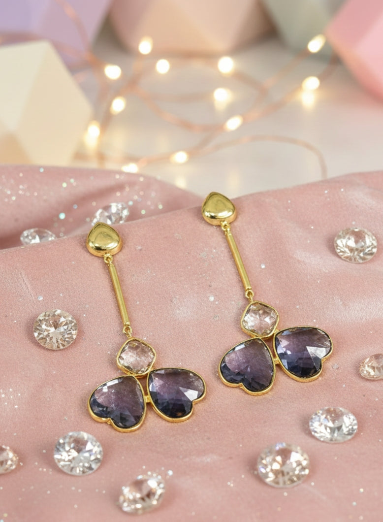 Jalparee "Regal Victorian" Mauve & Crystal Fusion Earrings