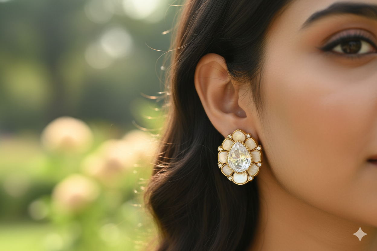 The 'Divinity Petal' Stud Earrings by Jalparee