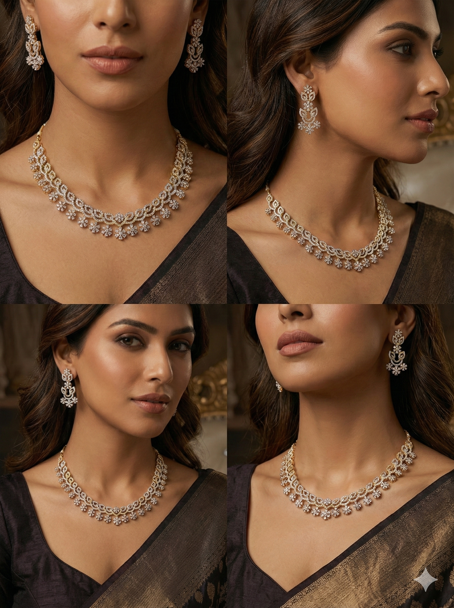 ✨ Exquisite American Diamond (AD) Necklace Set