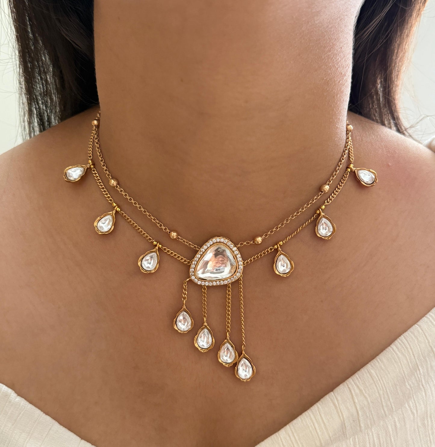 Dewdrop Delight Modern Polki Choker