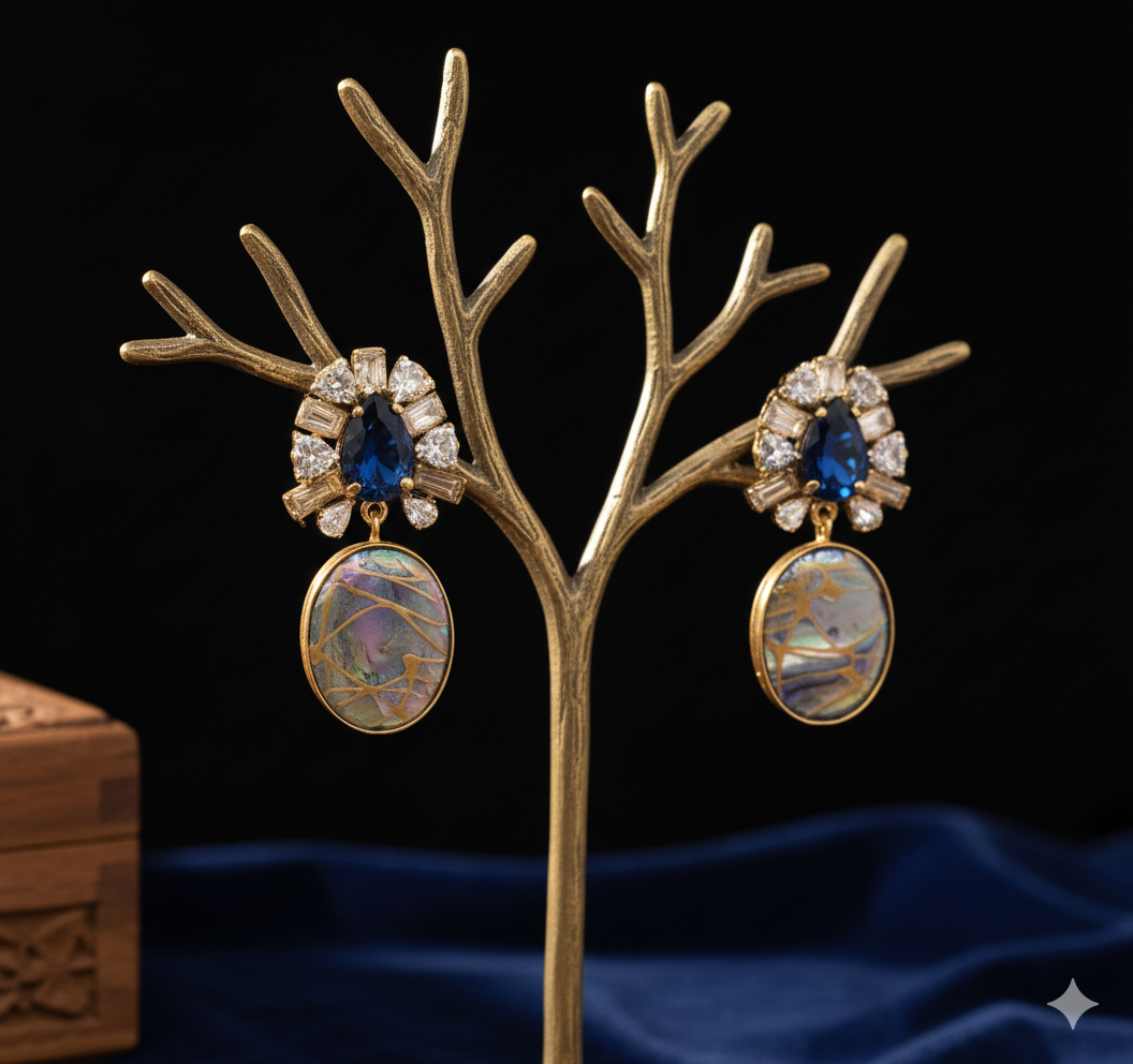 ✨ The Empress Oval Drop Earrings by Jalparee