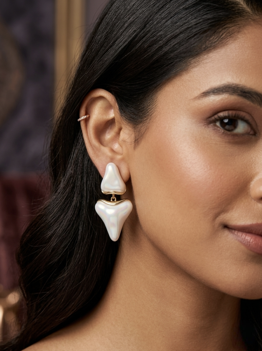 Jalparee Sculpted Pearl Statement Dangles