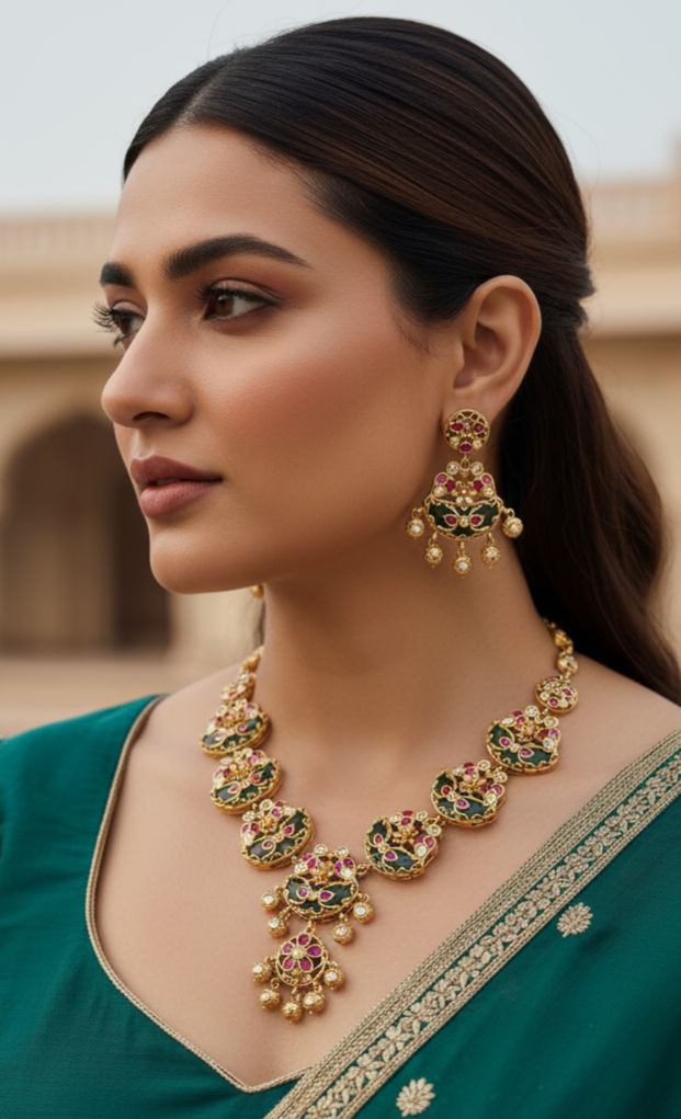 Exquisite Heritage Temple Necklace Set