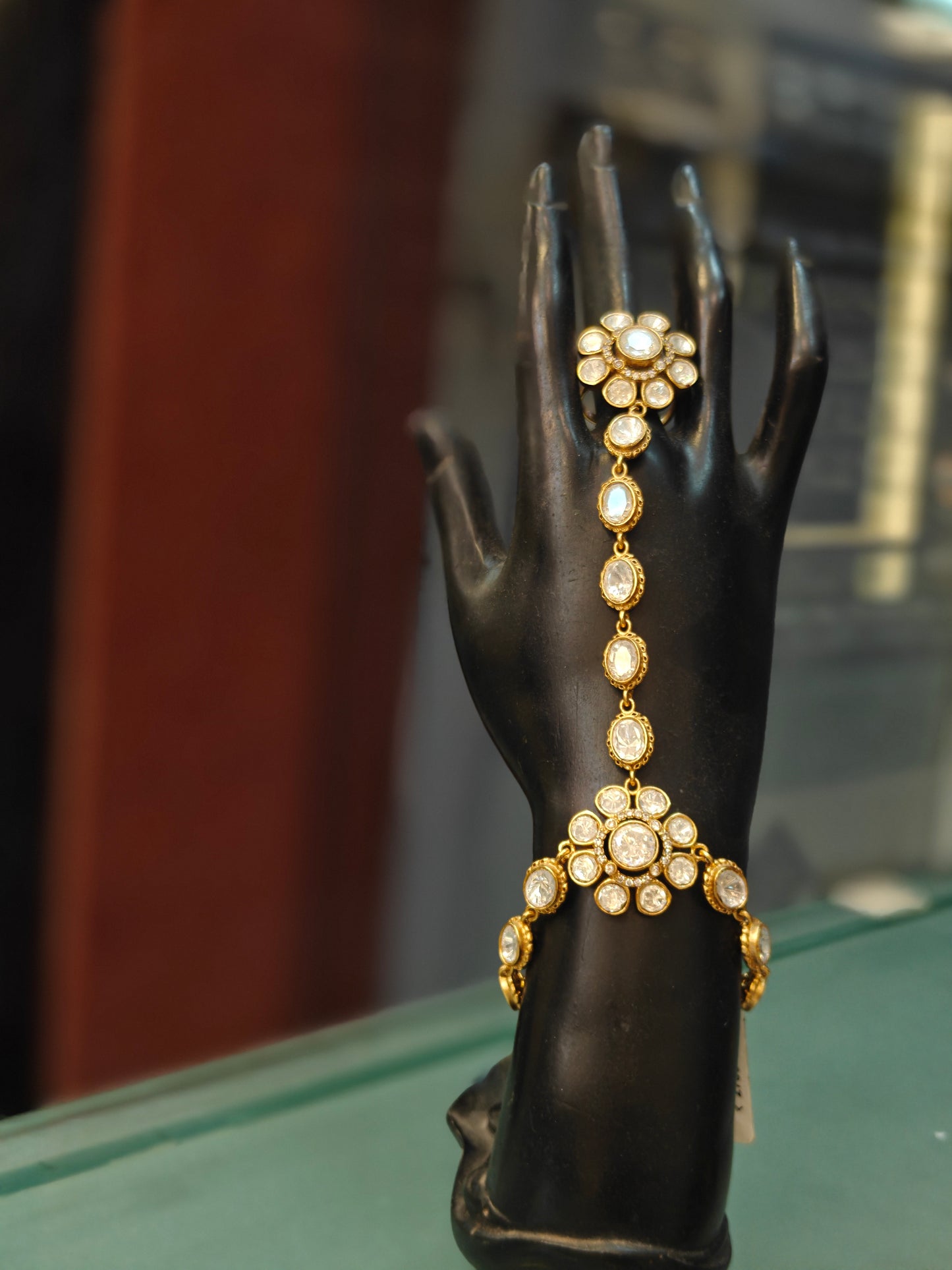 Exquisite Polki & Gold-Plated Hath Panja