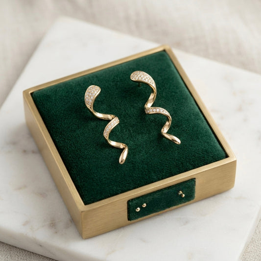 The Serpentine Radiance Spiral Earrings