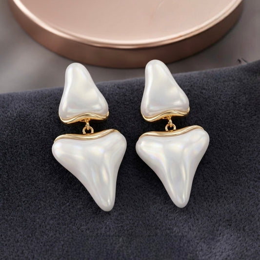 Jalparee Sculpted Pearl Statement Dangles