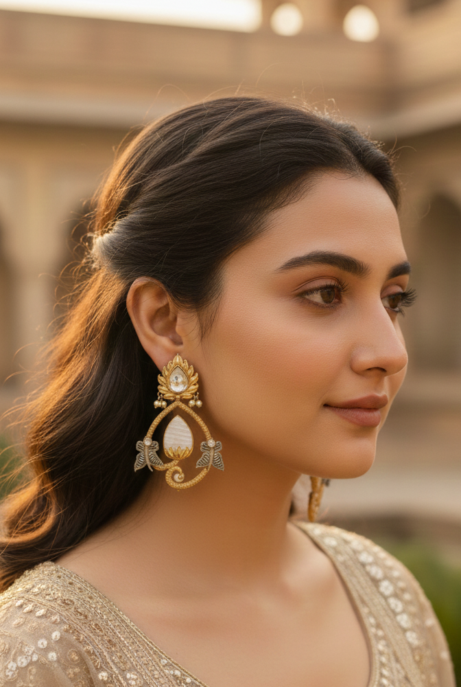 Padmini Lotus Drop Earrings