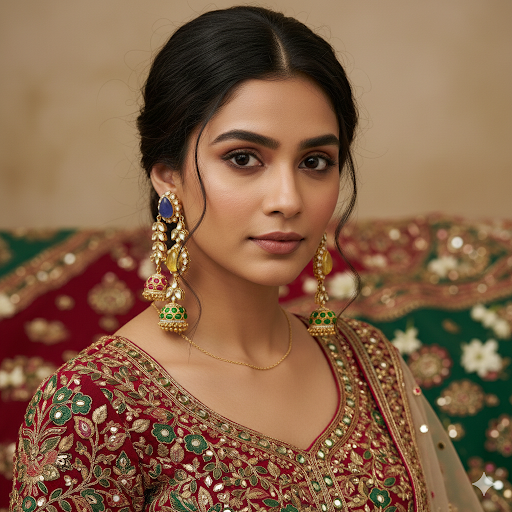 Jalparee "Navaratna Cascade" Handcrafted Multi-Gemstone Jhumka Earrings in micro Gold Plating
