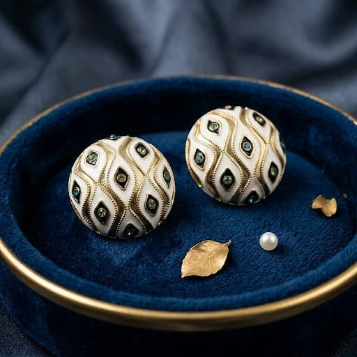 Enchanted Peacock Dome Studs