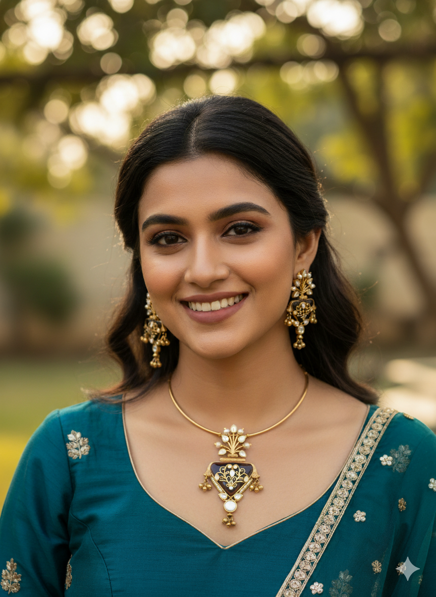 Royal Fusion: Traditional Gold-Plated Choker Set