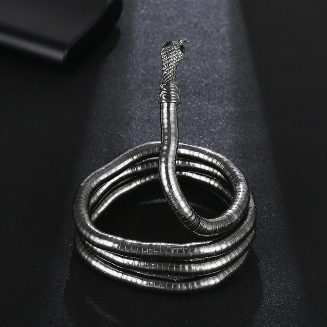 Flexible Snake Design Black Polish Anti-Tarnish Multi-Wear Neckpiece