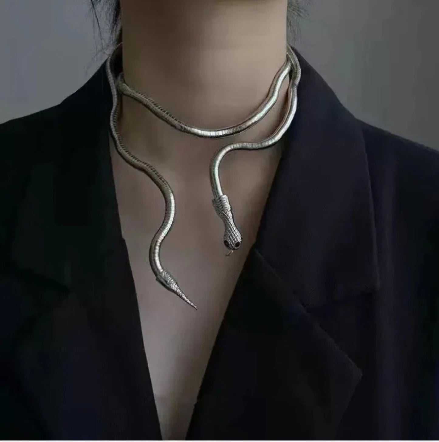 Flexible Snake Design Silver Anti-Tarnish Multi-Wear Neckpiece