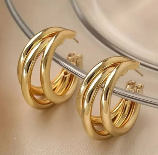 Triple Hoop Western Earrings