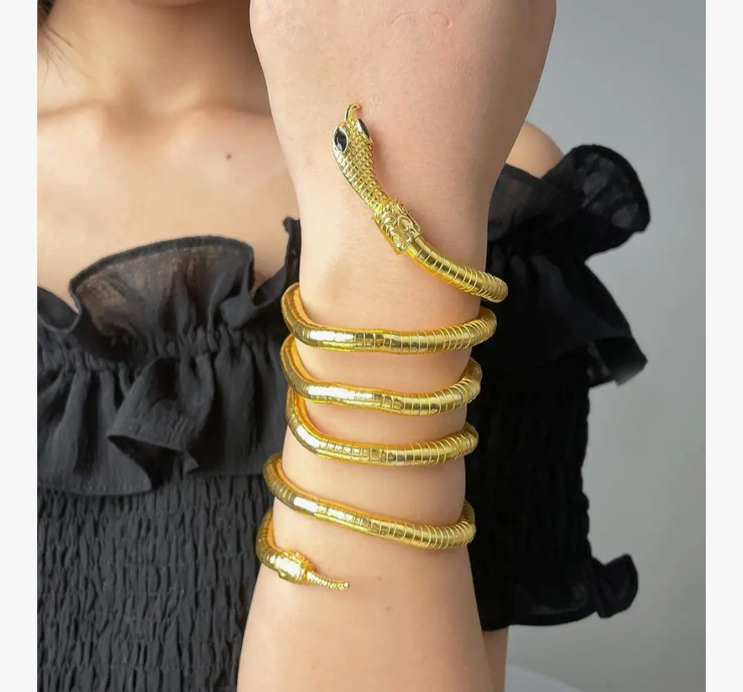 Flexible Snake Design Golden Anti-Tarnish Multi-Wear Neckpiece