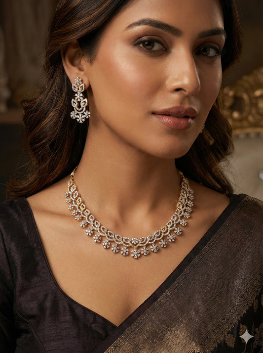 ✨ Exquisite American Diamond (AD) Necklace Set