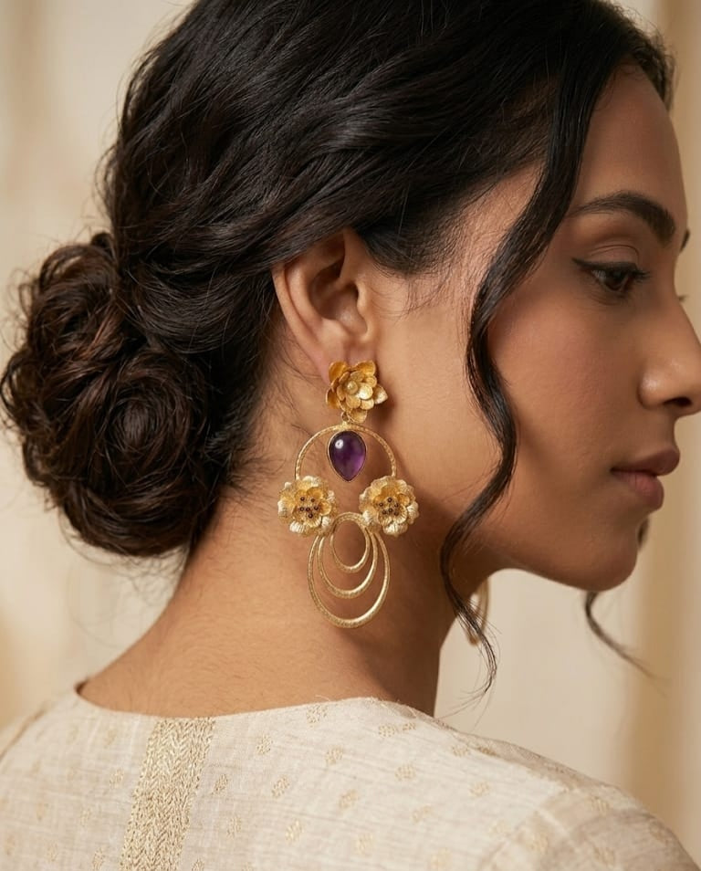 The Gorgeous indowestern earrings by Jalparee