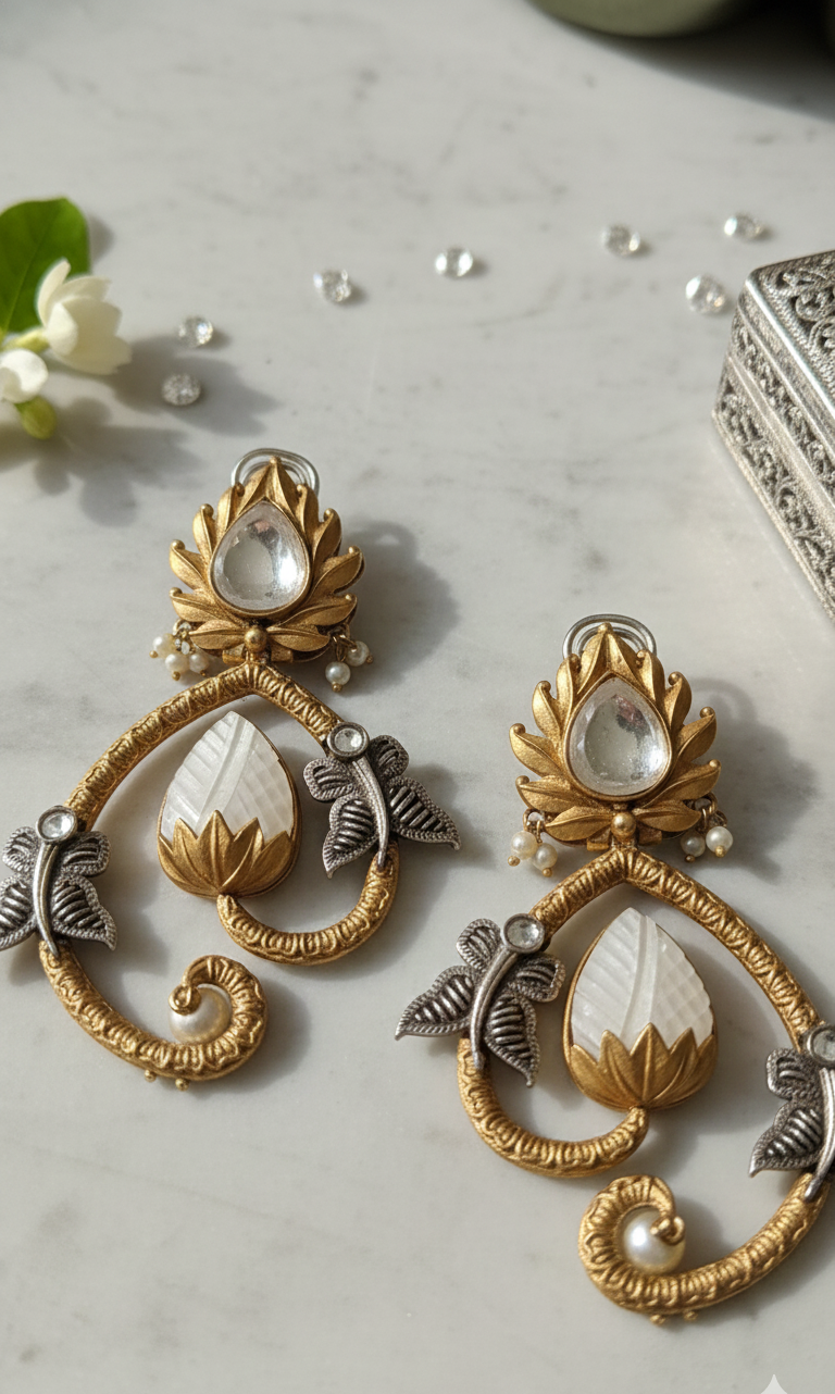 Padmini Lotus Drop Earrings