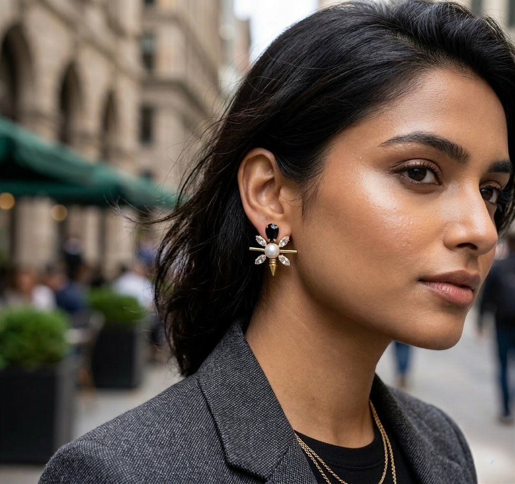 Midnight Bloom Pearl Studs
by Jalparee