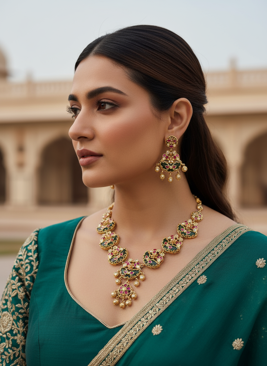 Exquisite Heritage Temple Necklace Set