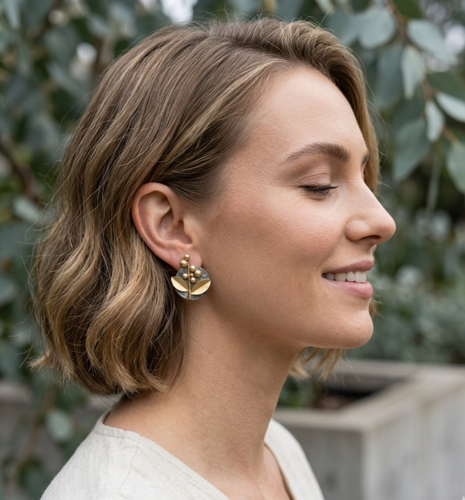 Botanical Bloom: Handcrafted Indo-Western Studs by Jalparee