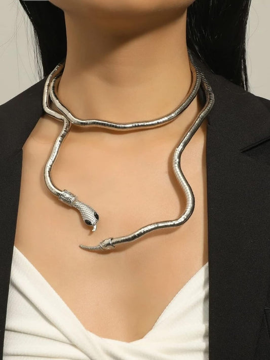 Flexible Snake Design Silver Anti-Tarnish Multi-Wear Neckpiece