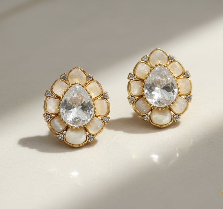 The 'Divinity Petal' Stud Earrings by Jalparee