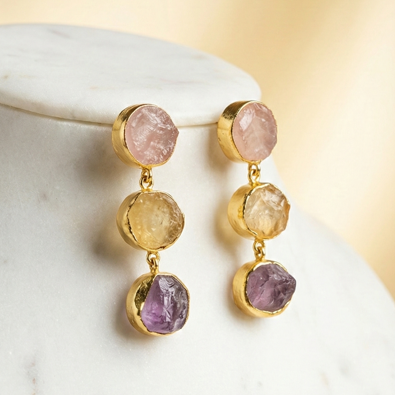 Radiant Trio Drop Earrings