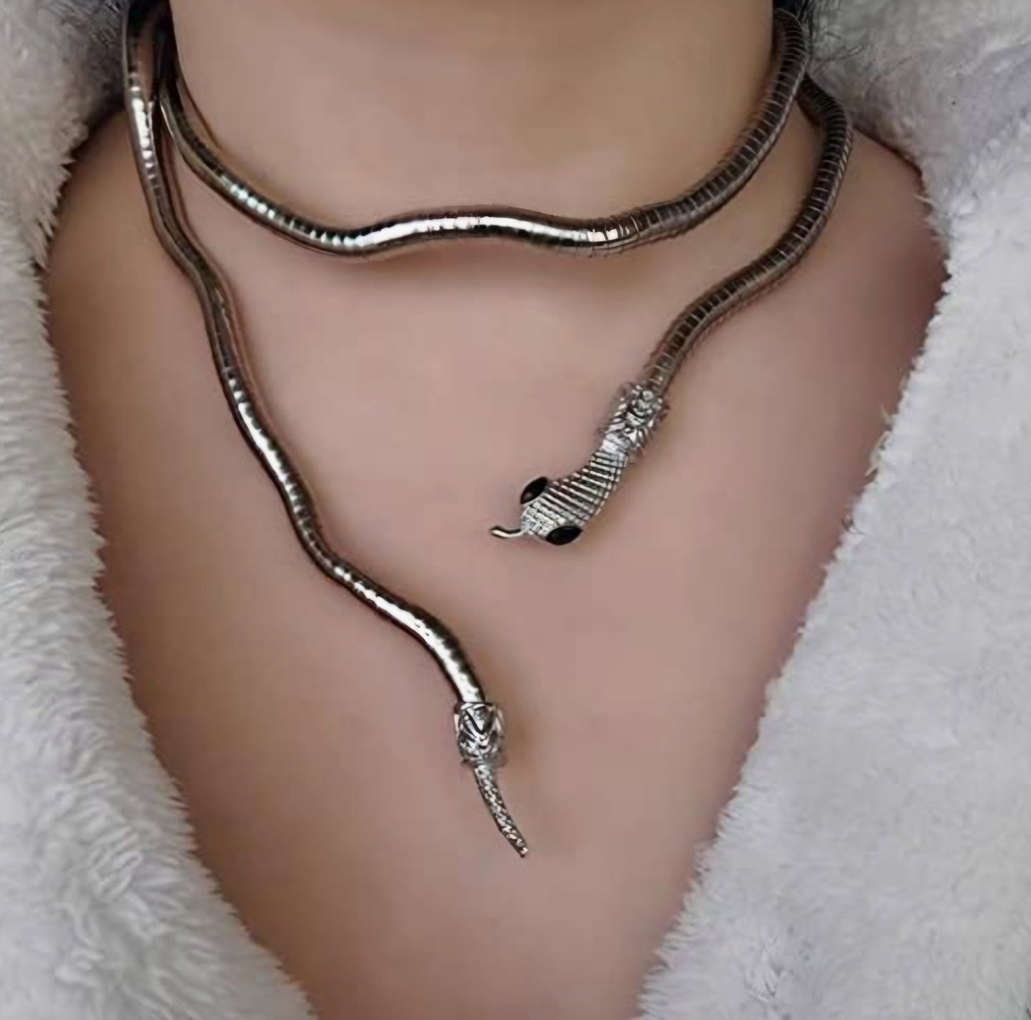 Flexible Snake Design Silver Anti-Tarnish Multi-Wear Neckpiece