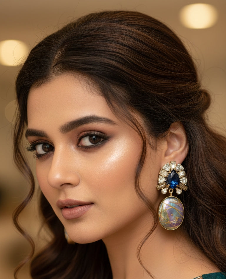 ✨ The Empress Oval Drop Earrings by Jalparee