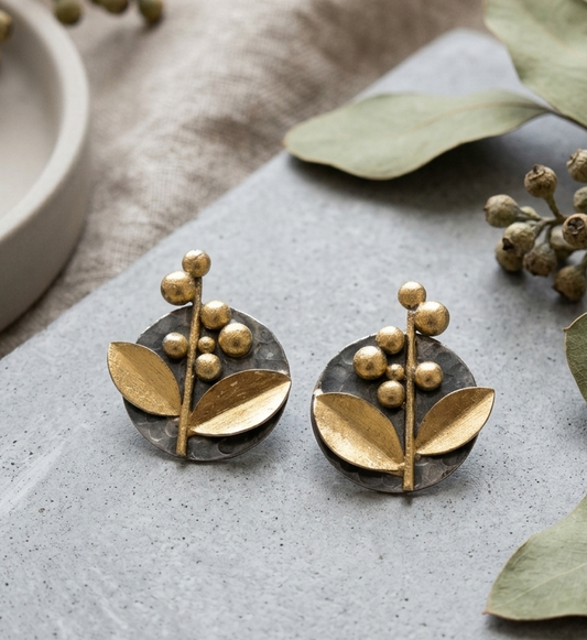 Botanical Bloom: Handcrafted Indo-Western Studs by Jalparee