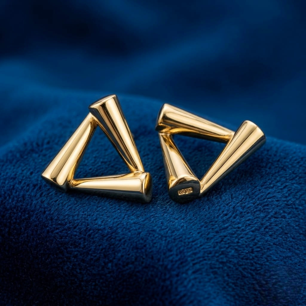 Jalparee Astra Geometric Gold Stud Earrings – Contemporary Western Design