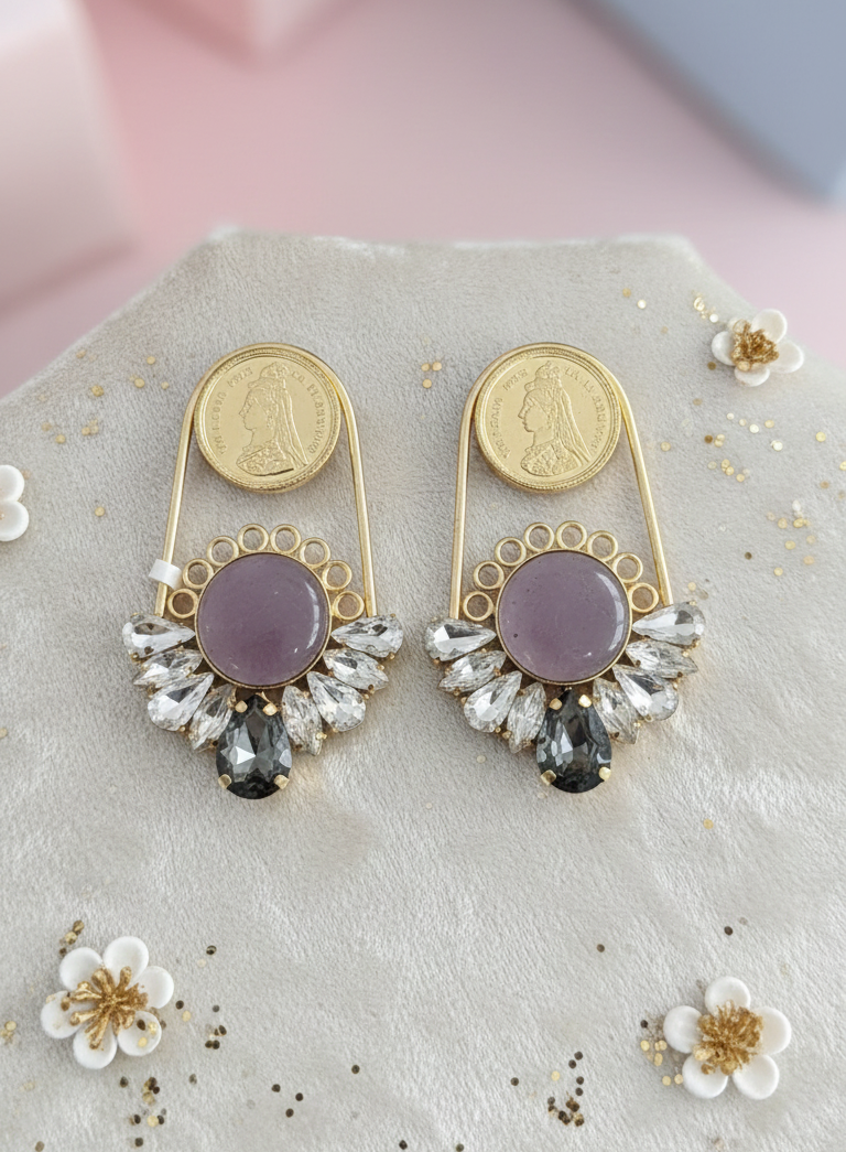 Contemporary Glamour Indowestern Earrings by Jalparee