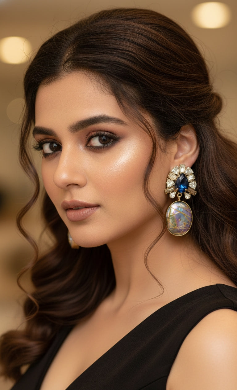 ✨ The Empress Oval Drop Earrings by Jalparee