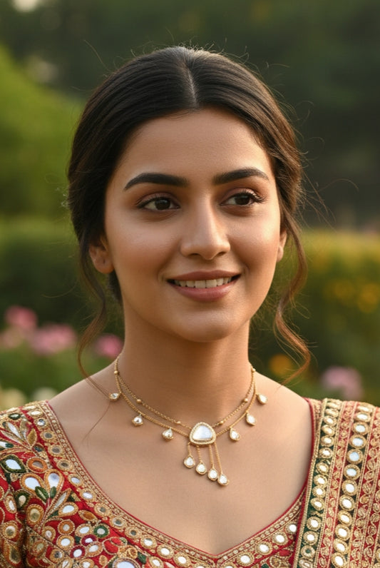 Dewdrop Delight Modern Polki Choker