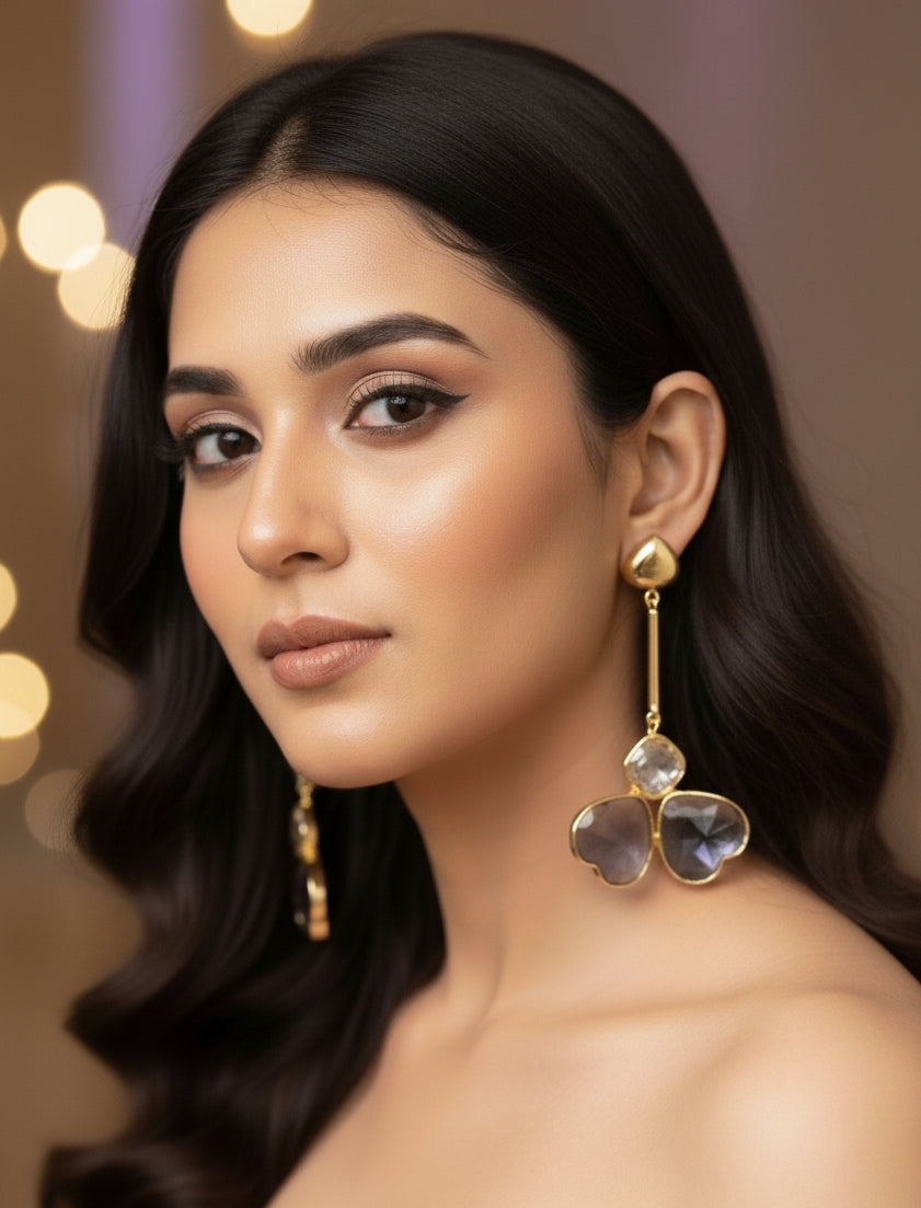 Jalparee "Regal Victorian" Mauve & Crystal Fusion Earrings